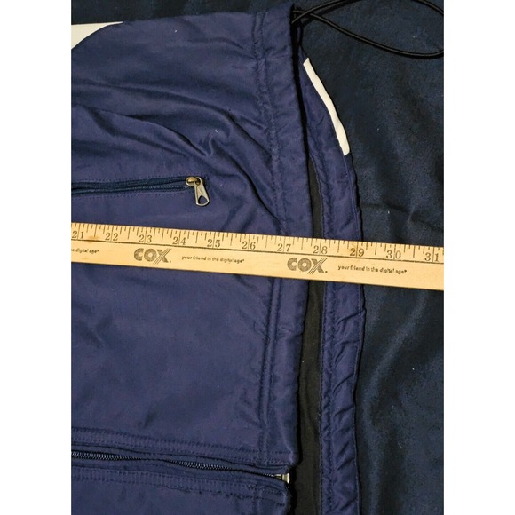 VINTAGE 90's Nike Soccer Windbreaker Silver‎ Tab Jacket Navy Mens Size L - Picture 3 of 6